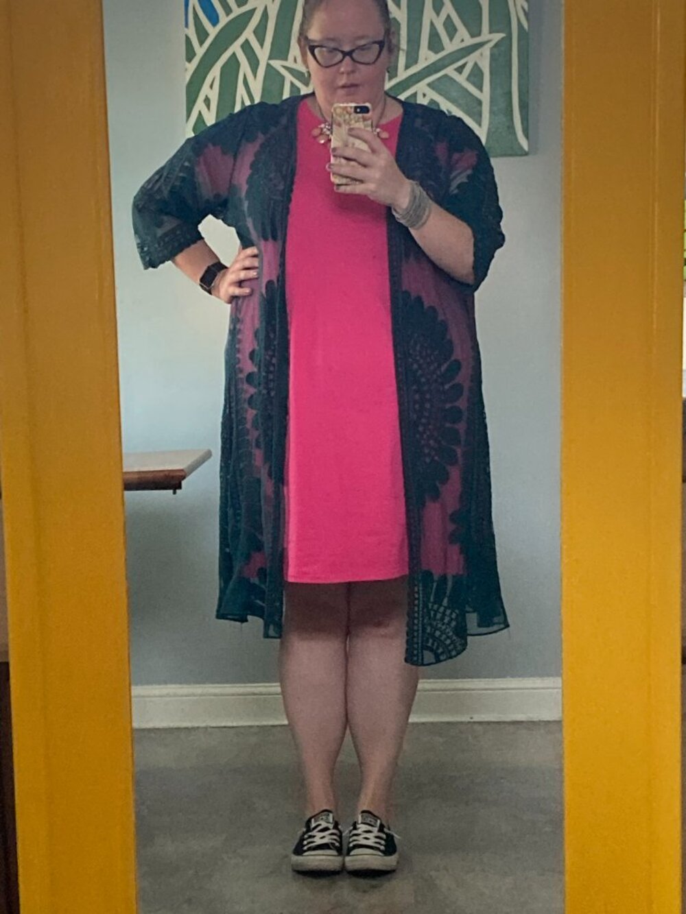 Sheer Lace Duster - Teal